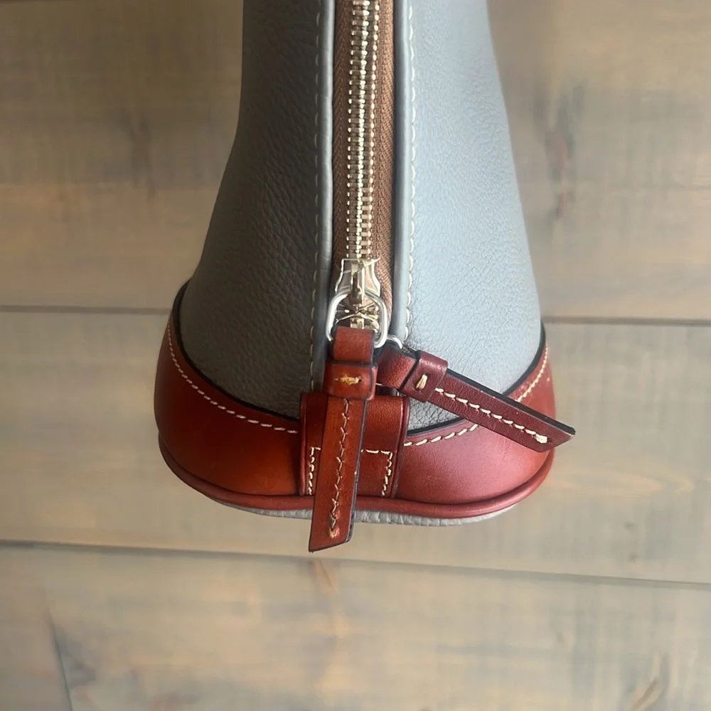 Dooney & Bourke Pebble Grain Zip Zip Gray and Brown Women's Bag satchel purse
